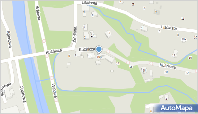 Ustroń, Kuźnicza, 10A, mapa Ustroń