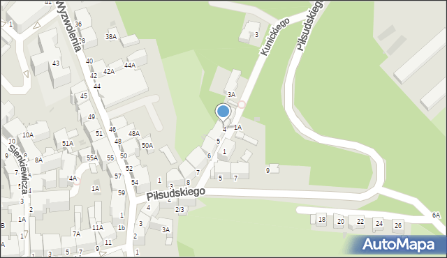 Wałbrzych, Kunickiego Stanisława, 4, mapa Wałbrzycha