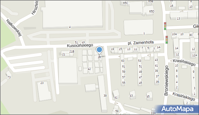 Wałbrzych, Kusocińskiego Janusza, 18, mapa Wałbrzycha