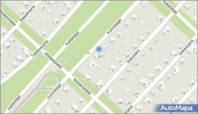 Warszawa, Kunickiego Stanisława, 19, mapa Warszawy