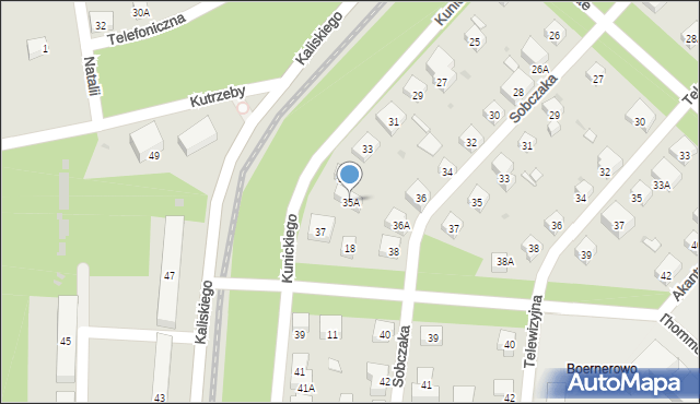 Warszawa, Kunickiego Stanisława, 35A, mapa Warszawy