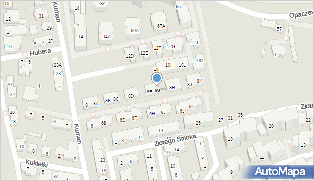 Warszawa, Kurhan, 8G, mapa Warszawy