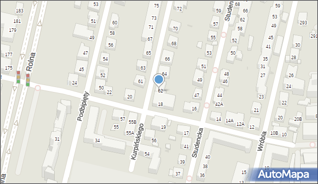 Warszawa, Kurpińskiego Karola, 62A, mapa Warszawy