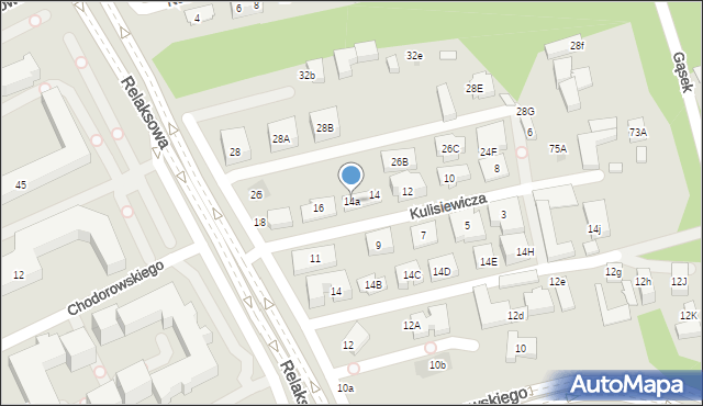 Warszawa, Kulisiewicza Tadeusza, 14a, mapa Warszawy