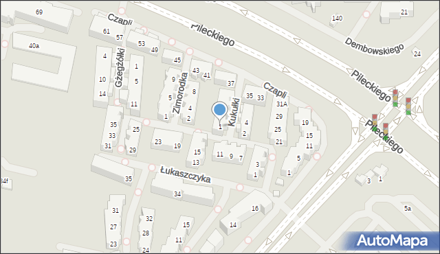 Warszawa, Kukułki, 1, mapa Warszawy