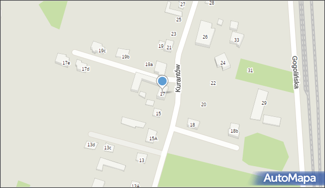 Warszawa, Kurantów, 17, mapa Warszawy