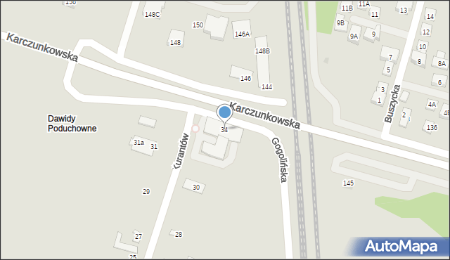 Warszawa, Kurantów, 34, mapa Warszawy