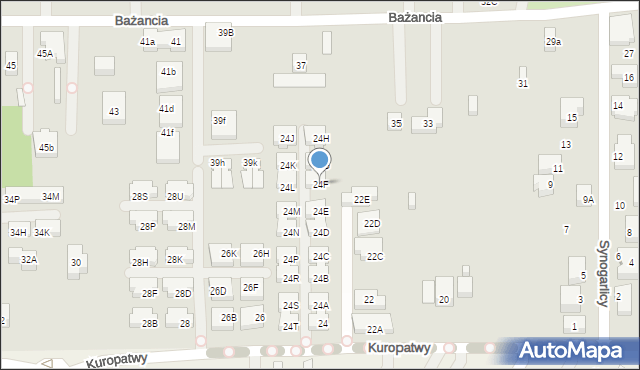 Warszawa, Kuropatwy, 24F, mapa Warszawy