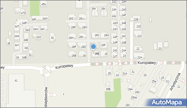 Warszawa, Kuropatwy, 26C, mapa Warszawy