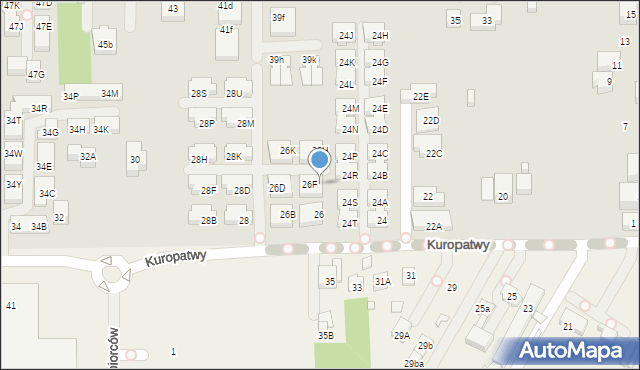 Warszawa, Kuropatwy, 26G, mapa Warszawy