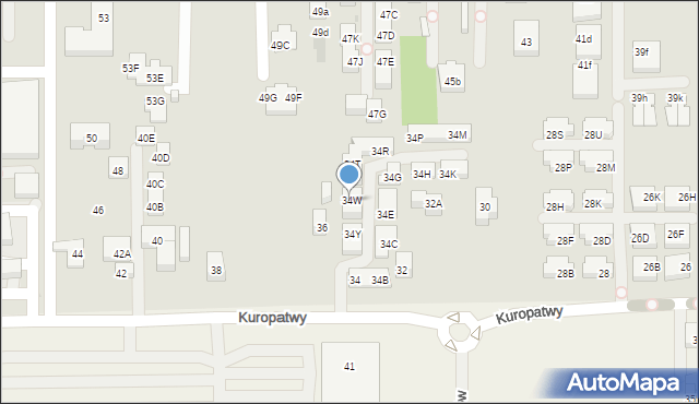 Warszawa, Kuropatwy, 34W, mapa Warszawy
