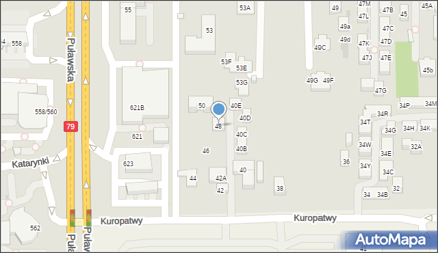 Warszawa, Kuropatwy, 48, mapa Warszawy