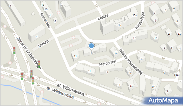 Warszawa, Kubickiego Jakuba, 19, mapa Warszawy