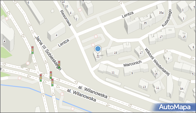 Warszawa, Kubickiego Jakuba, 21, mapa Warszawy