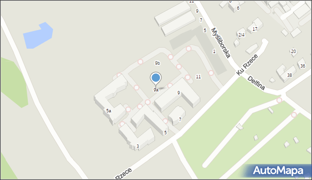 Warszawa, Ku Rzece, 9a, mapa Warszawy