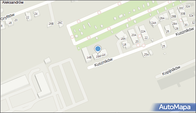 Warszawa, Kuszników, 14A, mapa Warszawy