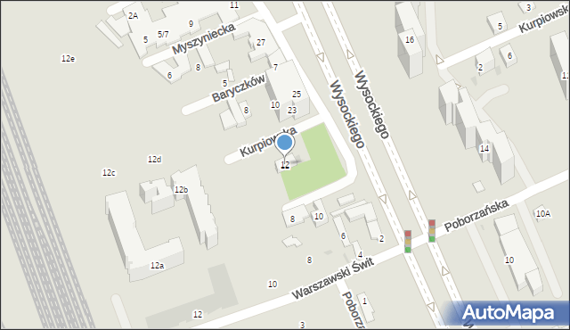 Warszawa, Kurpiowska, 12, mapa Warszawy
