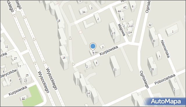 Warszawa, Kurpiowska, 5, mapa Warszawy