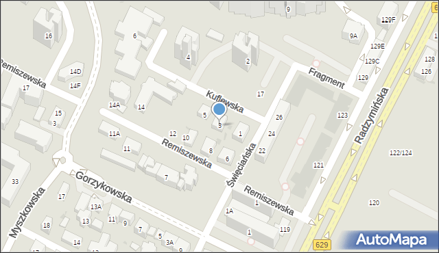 Warszawa, Kuflewska, 3, mapa Warszawy