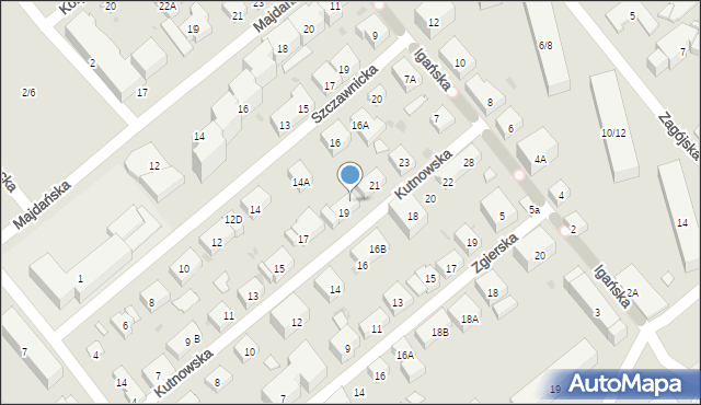 Warszawa, Kutnowska, 19A, mapa Warszawy