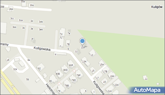 Warszawa, Kuligowska, 11b, mapa Warszawy