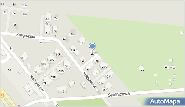Warszawa, Kuligowska, 15A, mapa Warszawy