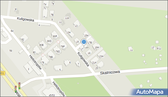 Warszawa, Kuligowska, 17A, mapa Warszawy