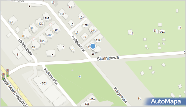 Warszawa, Kuligowska, 25, mapa Warszawy