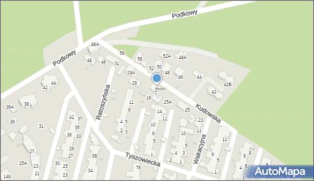 Warszawa, Kudowska, 27, mapa Warszawy