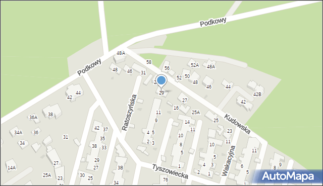 Warszawa, Kudowska, 29, mapa Warszawy