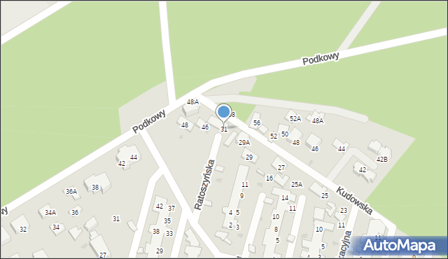 Warszawa, Kudowska, 31, mapa Warszawy