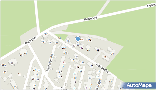 Warszawa, Kudowska, 50, mapa Warszawy