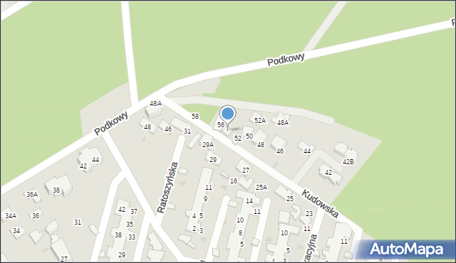 Warszawa, Kudowska, 54, mapa Warszawy