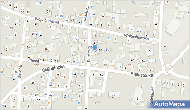 Wasilków, Kupiecka, 2, mapa Wasilków