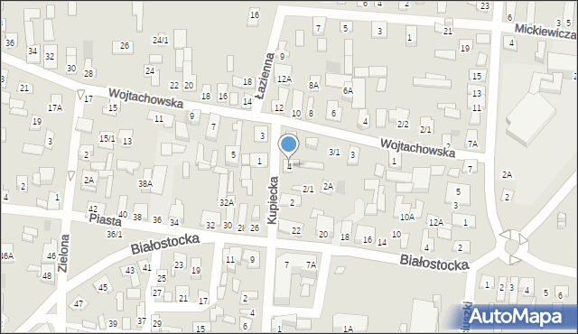 Wasilków, Kupiecka, 4, mapa Wasilków
