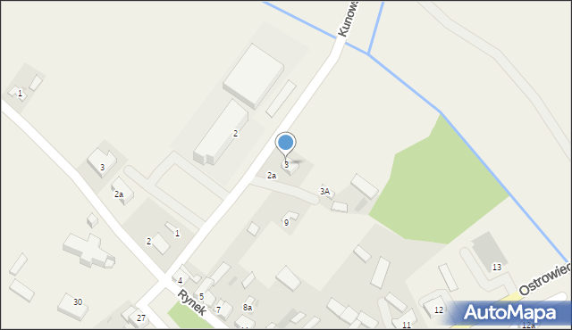 Waśniów, Kunowska, 3, mapa Waśniów