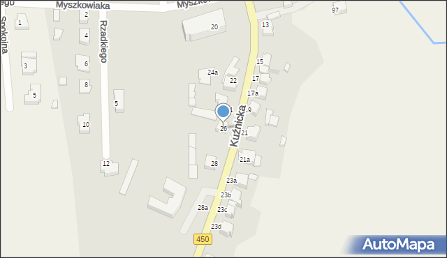 Wieruszów, Kuźnicka, 26, mapa Wieruszów