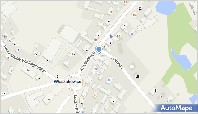 Włoszakowice, Kurpińskiego Karola, 2, mapa Włoszakowice