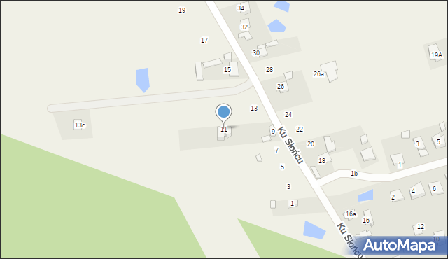 Wólka Załęska, Ku Słońcu, 11, mapa Wólka Załęska