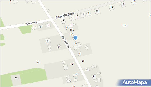 Wólka Załęska, Ku Słońcu, 50, mapa Wólka Załęska