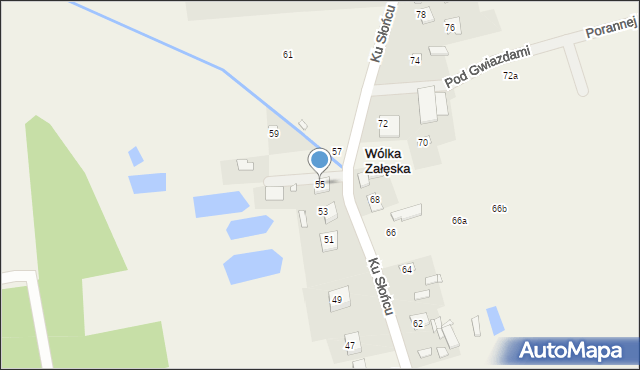 Wólka Załęska, Ku Słońcu, 55, mapa Wólka Załęska