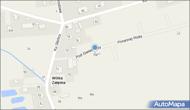 Wólka Załęska, Ku Słońcu, 72a, mapa Wólka Załęska