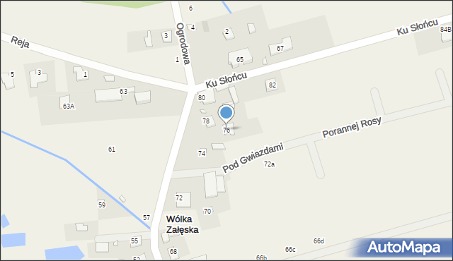 Wólka Załęska, Ku Słońcu, 76, mapa Wólka Załęska