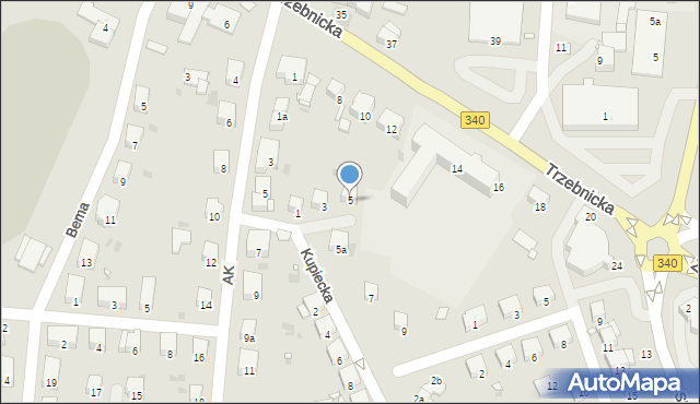 Wołów, Kupiecka, 5, mapa Wołów