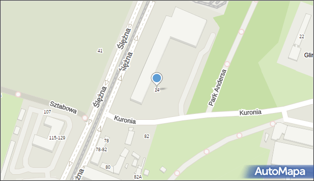 Wrocław, Kuronia Jacka, 14, mapa Wrocławia