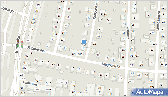 Wrocław, Kudowska, 13, mapa Wrocławia