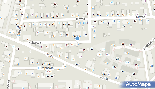 Wrocław, Kukułcza, 15, mapa Wrocławia
