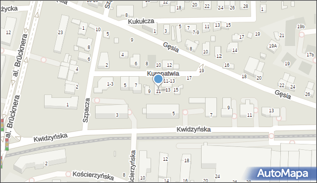 Wrocław, Kuropatwia, 11, mapa Wrocławia