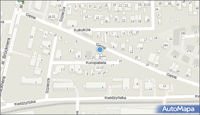 Wrocław, Kuropatwia, 12, mapa Wrocławia