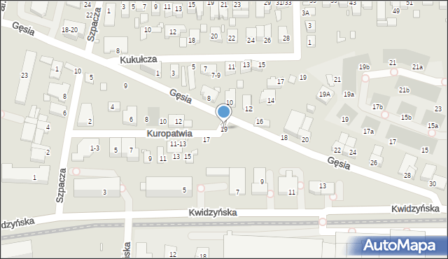 Wrocław, Kuropatwia, 19, mapa Wrocławia